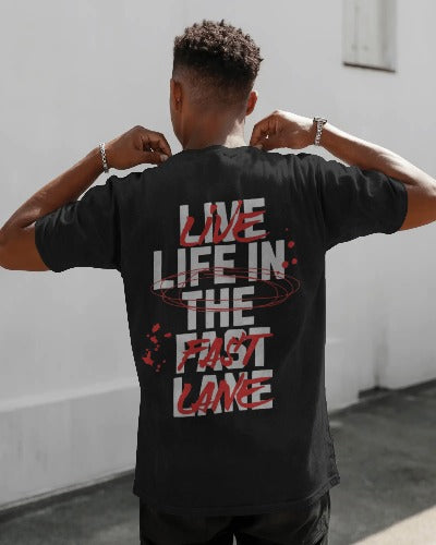 Full Throttle Black Oversized Tshirt